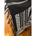 Chico's 2010s Chico’s Black Tribal Fringe Knit Open Cardigan Wrap Size 3 XL Photo 7