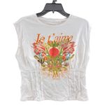 Guess NEW Eco JE T'aime Corset Tee, Pure White, Short Cap Sleeves Size XL, NWT Photo 3
