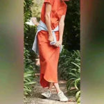 Frank & Eileen $188 Tee Lab Midi Harper Shirt Dress Shirtdress Orange Large Photo 5