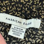 American Eagle Cropped Strapless Elastic Floral Top Black Tan Size Small Photo 5