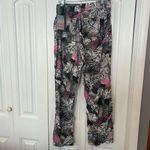 Per Se  Palm Print Linen Blend Drawstring Pants‎ Size Large Photo 1