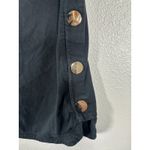 Maje Black Cropped Gold Tone Side Button Blouse Size 2 US Medium Photo 2