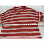 Madewell $110 Linen Drop-Shoulder Sweater Bright Flame Stripe Orange/Cream Sz S Photo 12
