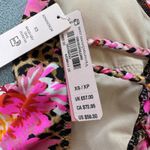 Victoria's Secret One Piece Swimsuit XS Leopard Floral Lace Up Crisscross NWT Photo 3