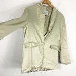 ZARA Satin Blazer Size Medium Pistachio Green 2010/734 Oversized Boyfriend Photo 8
