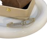 Boutique Women's 18k Gold Plated Knot Bling Simulated Diamond Cuff Bracelet, ‎ Adjustable Photo 0