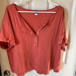 Old Navy Dark orange button front boxy cropped women’s blouse  xl 22” length Photo 0
