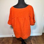 Chelsea & Theodore Orange 3/4 Sleeve Boxy Blouse Size L Photo 2