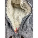 OP XL Hooded Sweatshirt Jacket Faux Fur Gray Full Zip Hooks Womens Long Sleeve Photo 4