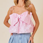 NWT Day + Moon Pink Bow Top Size M Photo 0