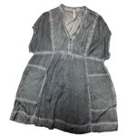 Free People  Blue Satin Feel Chambray MINI Dress 
Size Small Photo 0