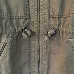 J.Crew Military Field Jacket Olive Green/Brown Zip Up Cinch Waist Women’s Small Photo 3