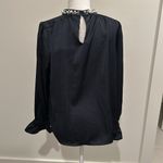 TCEC NWT  Navy Satin Blouse Sz M Photo 2