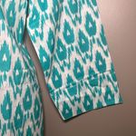 Gretchen Scott Teal White Ikat Cotton Coverup Dress Medium Photo 3