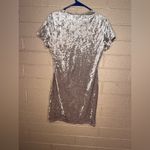 Love j  Crushed Velvet Backless Dress in Silver Photo 2