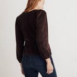 Madewell Brown Corduroy Tie-Front Faux-Wrap Top Size Medium Photo 1
