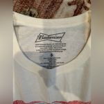 Budweiser  Cream Tee with Red and Blue Logo Photo 1