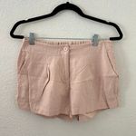 Venus Peach Linen Pocket Elastisicized Waist Pleated Women Size 4 Shorts Photo 0