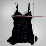Native Intimates Black Mesh Ruffle Silver Sequins Babydoll Slip Dress Lingerie Size undefined Photo 4
