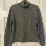 Madison‎ Cashmere Gray Turtleneck Sweater Cropped Slim Fit Pullover Fuzzy XL Photo 0
