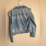 ZARA Blue Distressed Jean Jacket Size Medium Photo 7