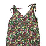 BURU Shoulder Tie Tank Maxi Dress in Green Floral Garden Pockets Size XS Photo 5