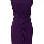 Ralph Lauren Lauren Sheath Dress Knot Front Boatneck Jersey Plum Women’s Size 6 Photo 0