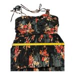Lulus | Tier to Stay Black Floral Print Tiered Tie-Strap Midi Dress size M New Photo 5