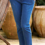 Frank & Eileen Wicklow Denim Cropped Chino Pants in True Blue Denim Wash | 8 Photo 0