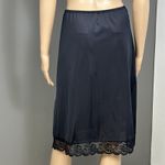 Vintage JCPenney Fantasia Half Slip Size Medium Black Slit Lace ILGWU Union USA Photo 3