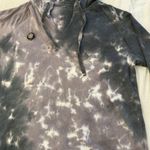 Blue Gray White Tie Dye XL Women's Hoodie with "I can't even" pin black white Photo 2