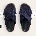 Boden Cross Strap Slider Leather Sandals Navy Blue Size 8.5 Photo 1