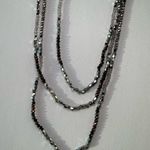 Loft Silver and Brown Sparkle Long Necklace Photo 3