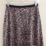 Victoria's Secret  Knit Riot Satin Feel Long Slip Skirt Leopard Print Photo 4