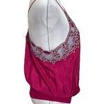 Free People Free Pink Love This Floral Embroidered Cutout Pink Bodysuit Top Women’s Size XS Photo 5