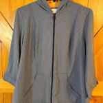 Christopher & Banks  blue checkered zip up hoodie size large (1945)￼ Photo 0