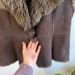 Old Navy Cream Textured Boucle Single Button Pockets Long Jacket Size Large Brown Photo 2