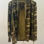 Lucky Brand Jacket Womens XS Green Camo Hooded Long Sleeve Open Tie Cardigan Photo 0
