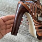Joan & David  Brown Leather Strappy Stacked Heel Sandals Womens 7 Summer Y2K Photo 1