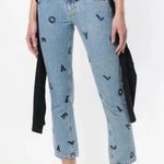 Current/Elliott Current Elliot the cropped straight scattered love letters jeans size 25 Photo 1