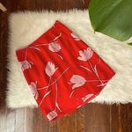 Liz Claiborne Red & White Tulip Print Floral Skirt Flowy Photo 0
