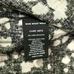 Who What Wear NWT  Ruffle High Neck Short Sleeve Black White Shift Dress Size S Photo 9