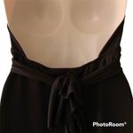 Forever 21 Black Shirred Tie Waist Halter Size M Photo 3