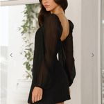 Hello Molly Seductively Refined Long Sleeve Mini Dress Black Photo 2