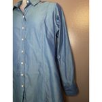 Jill McGowan Shirt Womens Medium Blue Teal Button Down Long Sleeve Tunic Top Photo 2