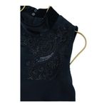 ZARA BASIC Small Black Blouse Sleeveless beaded Lace Embroidery​ Photo 10