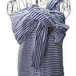 DO+BE NWOT 🌸 SIZE SMALL==BLUE & WHITE STRIPED / ONE SHOULDER BLOUSE Photo 0