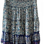 Bila Skirt Floral Ruffle Bohemian Size Medium Multicolor NEW Blue Photo 0