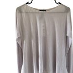 Eileen Fisher 100% Virgin Merino Wool Bateau Neck Top in Insky Photo 8