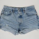 Levi's Levi’s 501 High Waisted Original Denim Shorts - Light Wash Blue Photo 3